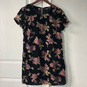 Velvet Floral Mini Dress, 6